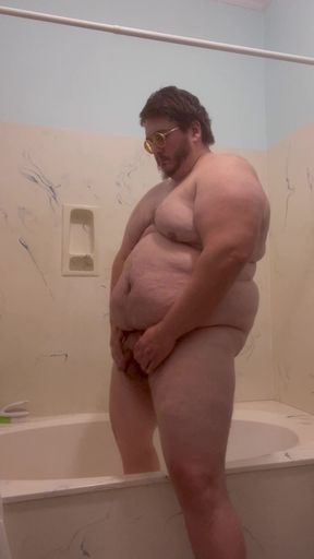 Enormously Fat Chub Bear Daddy Burly Chub Draws a Hot Bath &amp; Blasts a Hot Load
