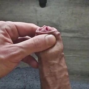 Foreskin Play, Jerking and Edging, Ruined Cum on Hand