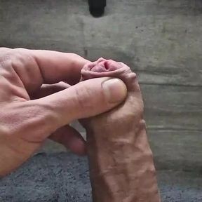 Foreskin Play, Jerking and Edging, Ruined Cum on Hand