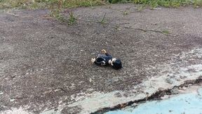 Giant woman in high heels crushes and tramples a man (3)