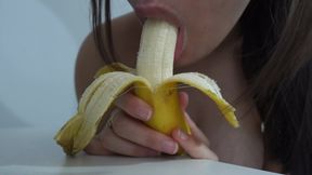 My Indian stepsister plays with a banana and sucks the banana then takes out her huge tits in 4k
