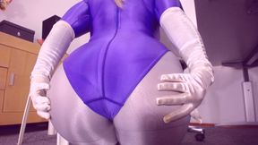 548. Spandex leotard and spandex leggings JOI, lots of cum demands, cum encouragement over big ass in spandex and nylon layers, violet Leohex spandex