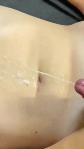 Can't hold it any longer and covered whole body with hot cum   Clip 1
