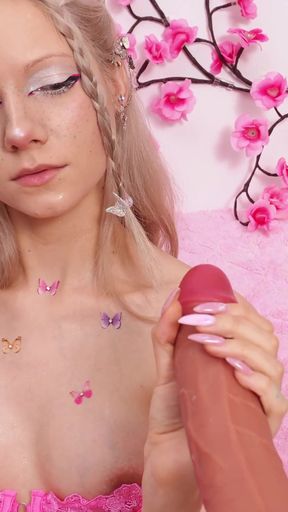 Juicy Blowjob From Vasya Sylvia - Oral Orgasm with Ahegao - Bukakke Smearing Sperm!