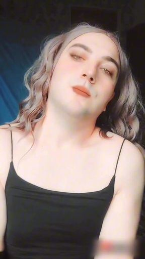 Iconic moment from &quot;Sissy Big Size Man T Shirt Sexy Mini Hot Slut Crossdresser Kitty White Big Butt Big Ass Lady Boy She&quot;