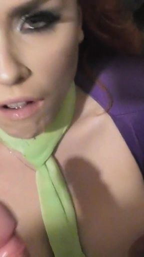 Cosplay Daphne Blake Tied up & Mouth Gagged Then *** to Suck Captors Dick