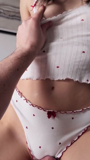 Only Don't Put It in Me! Horny Stepsis Rubbing on Dick Until I Fill Her Panties