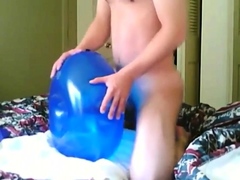 Humping Blue Geo Balloon with Sex Toy until I Cum