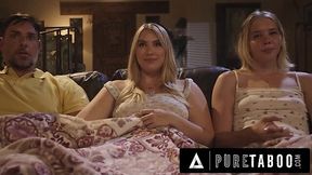 Chubby blonde lesbian cheats on her spouse with her horny stepdad