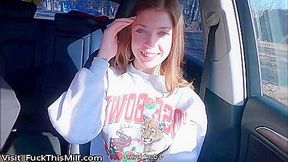 Cute Chick-hitchhiker Agreed To Give A Blowjob For Money