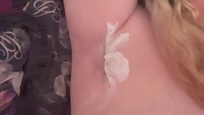 BBW whore has her hairy armpits shaved by fuckbud