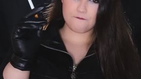 Anna Smoking in gloves