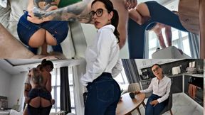 Tore My Stepsister's Jeans and Ass Before Her Interview