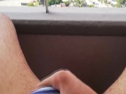 Jerking off in the balcony outside cum shot - Camilo Brown