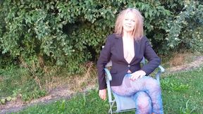 Sexy Mature Woman in Sheer Leggings.