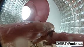 Hot steamy lesbian sexcapade with Christy and Dahlia - filthy shower&#x1F6BF; play extravaganza