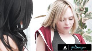 GIRLSWAY - Tomboy Lilly Bell STRAP-ON ASSFUCKS Busty Lesbian GF Scarlett Alexis