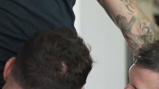 Raw Spit Roast Threesome - Big Dick Wolf Pack Fucks Hardcore