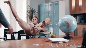 Naked in Class Leads to Hardcore Threesome with the Teacher
