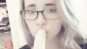 ”Compilation 18 year old teen sucks a banana, imagining that it is a cock”