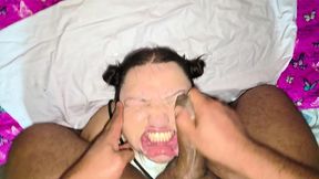 did you know you can nose fuck? yes, it s possible! he does it until he cums inside and the semen comes out of my mouth.