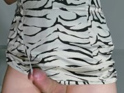 Asian Crossdresser in Black Body Stocking play with Dick and cum