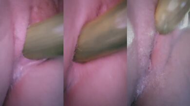 Milf Squirts on a Cucumber