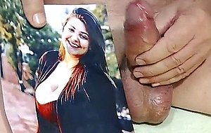 Big busty slut gets a huge load on face and tits