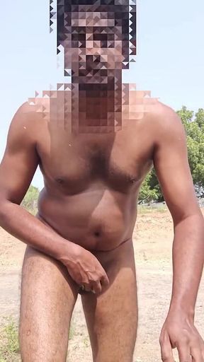 Outdoor Field Nude - Sexy Indian Young Man Acting Funny Masturbating