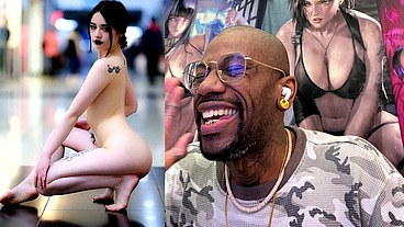 Fresh Young Tasty Teen With Dirty Feet Doing Naked Performative Art In A Public Mall Needs Her Body Cum Covered, AI Generated