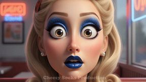 EYES STARING MESMERIZE WITH BLUE LIPSTICK