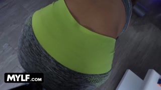 Mylf - Thirsty Cougar In Tight Yoga Pants Aila Donovan Slobbers On Cock After Workout Full Video