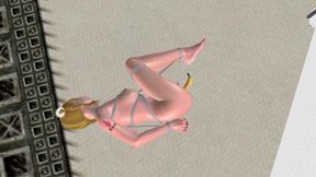 Office Banana Bondage: 3D Cartoon Girl Tied up & Licked with Toys