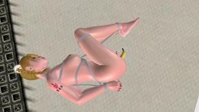 Office Banana Bondage: 3D Cartoon Girl Tied up & Licked with Toys