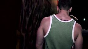 Naive Jock gets gloryhole blowjob from gay dude