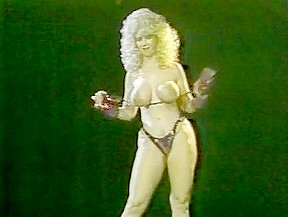 Becky Savage, Busty Belle, Candy Samples in vintage porn scene