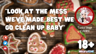 [SPICY] MESSY food fight whilst Christmas baking | FTF | Playful | Teasing | Kissing