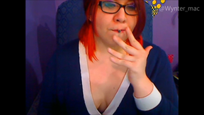 Nerdy Redhead Smokes While Chatting