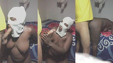 THE KNEELING MASKED BABY WHO SUCKS WHITE MEN