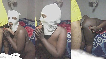 THE KNEELING MASKED BABY WHO SUCKS WHITE MEN