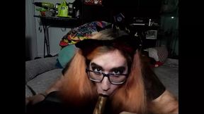 Happythinkins video - trans girl sucks and vibrates on stream