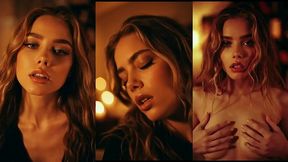 take me tonight – blonde seduction by the fireplace (ai-generated)