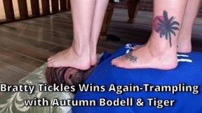 Bratty Tickles Wins Again -Tramping with Autumn Bodell & Tiger Two Girl Trample With Jumping Stomping Foot Worship Femdom HDMP4