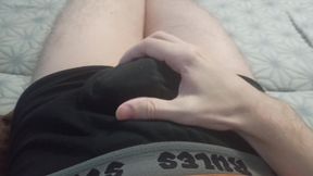 Penis Rubbing in Underwear - a Huge Load in My Pants