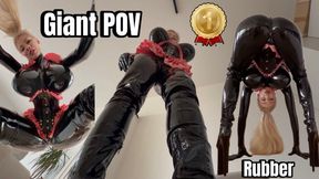 GIANT RUBBER Dom Facesitting & licking & spitting play POV - Slavena