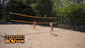 Jasmine Jayne And Lily Blossom's Volleyball Threesome