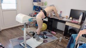 Amateur Massage with Naked Brunette Vibrator. Hairy Latina Pussy, Big Tits, Big Ass.