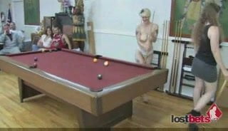 Amateur sluts playing strip pool