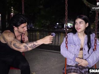 She Was Shy But Curious - Playground Interview Turns Into All-Night Anal