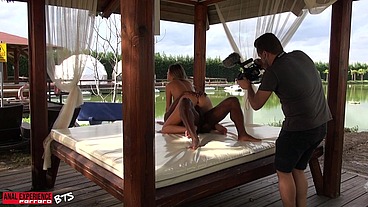 BTS of the scene: The sweet Rebecca gets anal treatment, BBC, ATM, Cum mouth, ATP, Swallow!